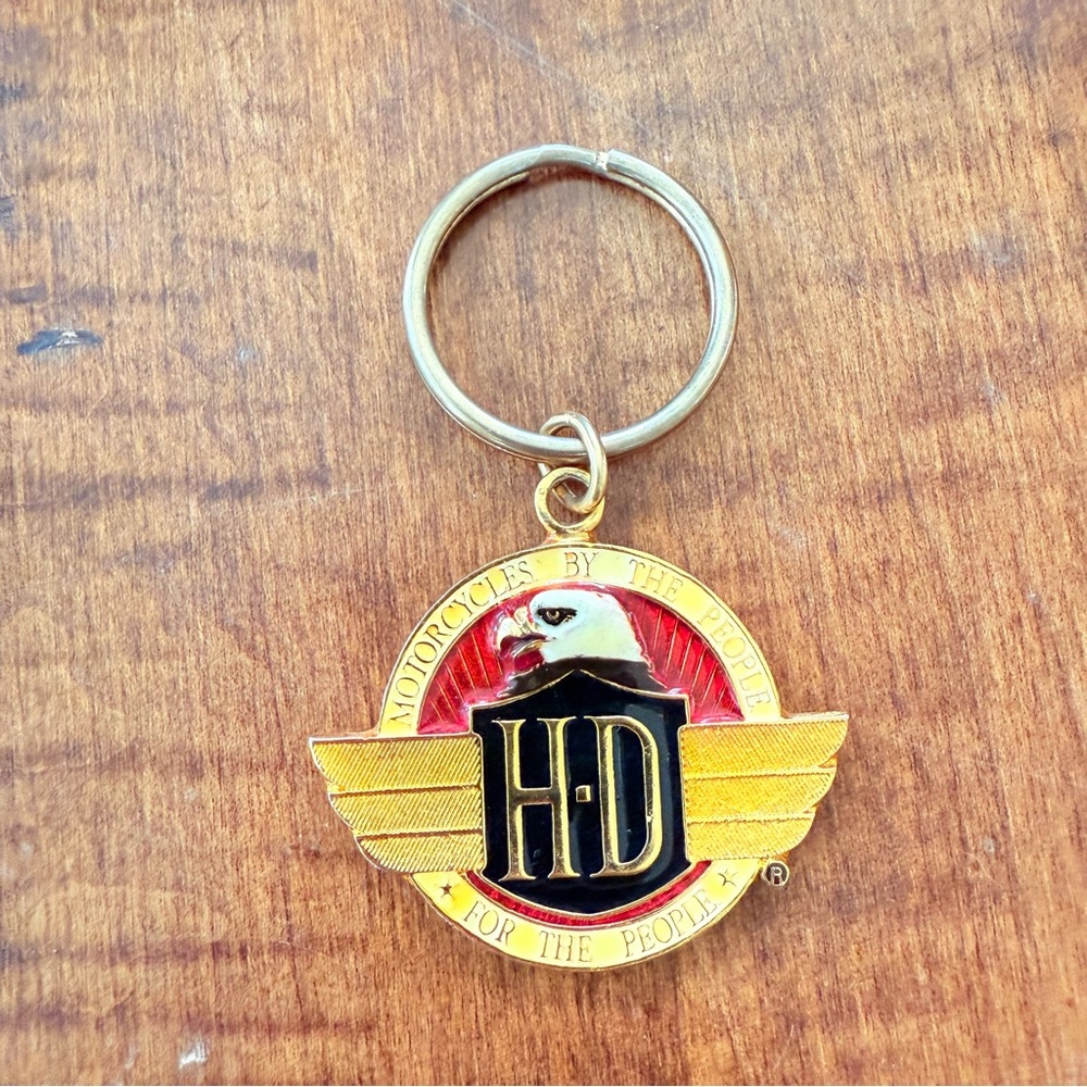 Vintage Harley Davidson Motorcycle Keychain Gold Tone Officially Licensed